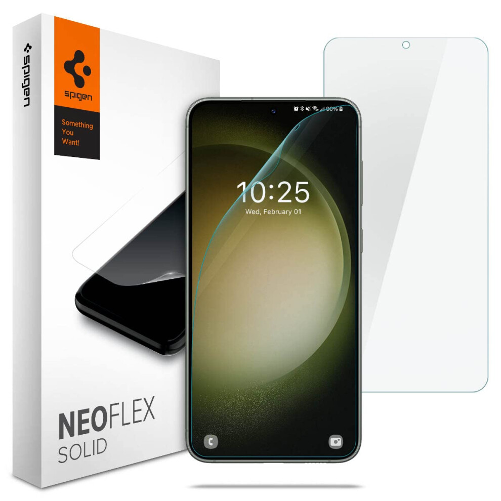 Spigen NeoFlex Solid Screen Protector Designed for galaxy S23 (2023) 2 Pack] - case Friendly