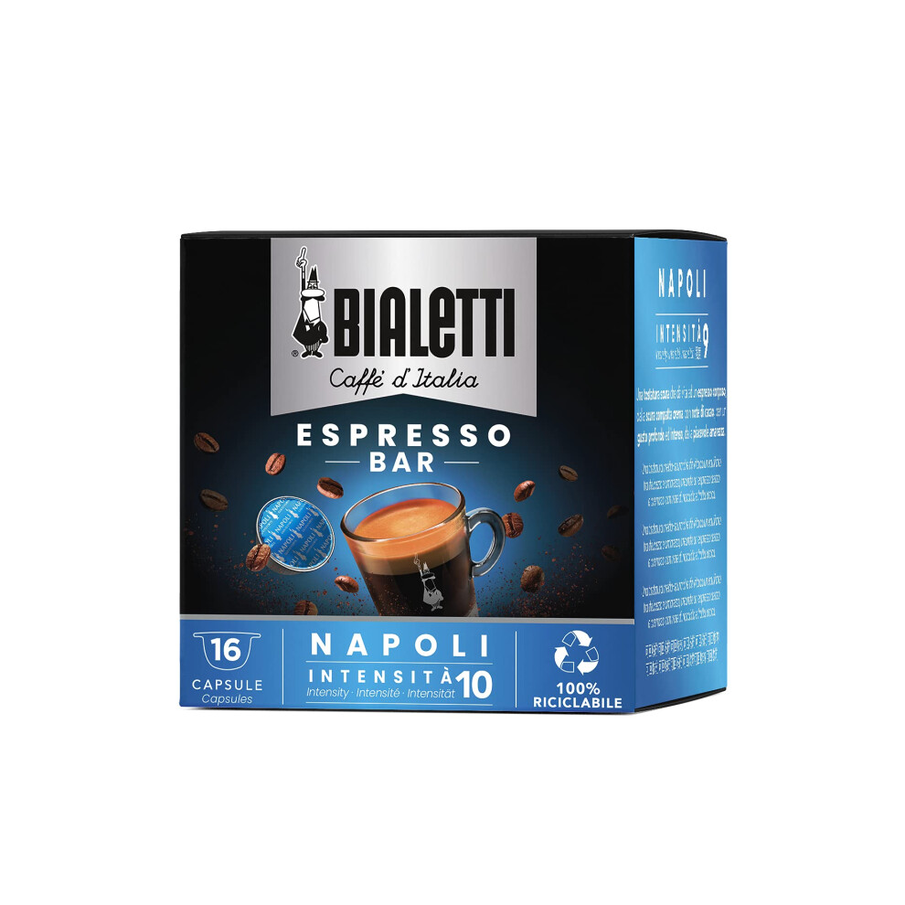 Bialetti 6822 Mini Express Espresso capsules  Napoli  16-pack