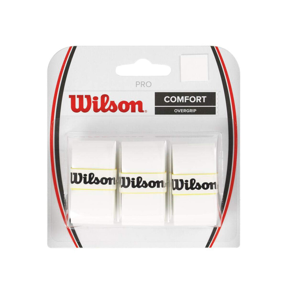 WILSON Tennis Racquet Pro Over grip  White  Pack of 3