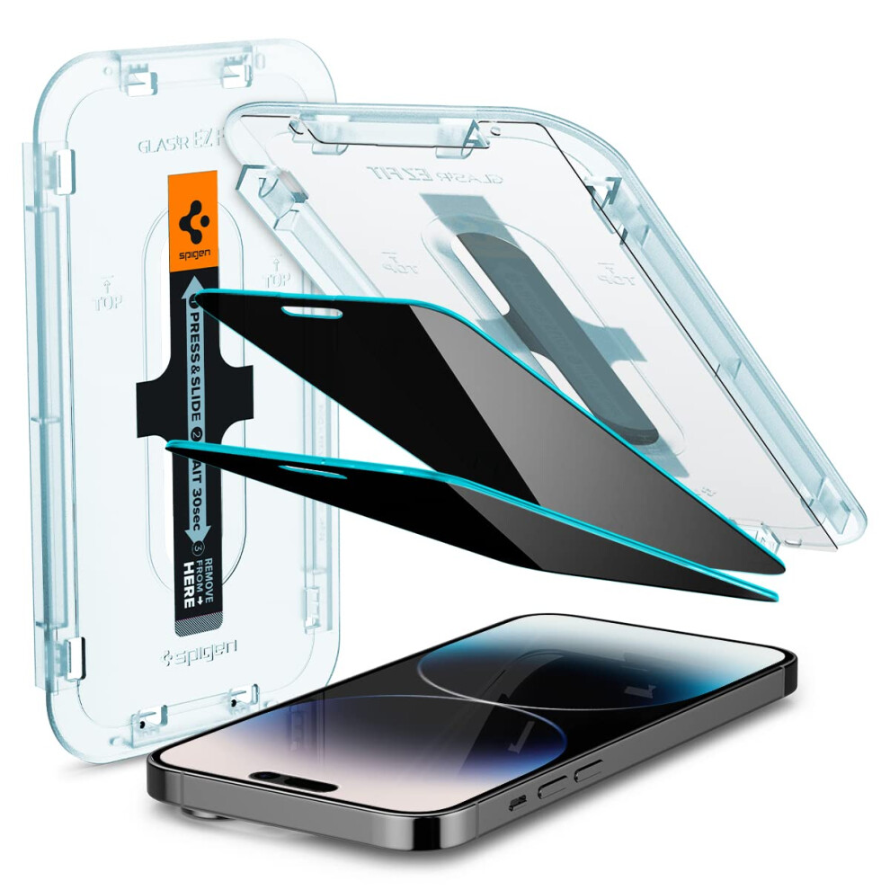 Spigen Glass EZ Fit Privacy 2 Pack - iPhone 14 Pro - Image 3