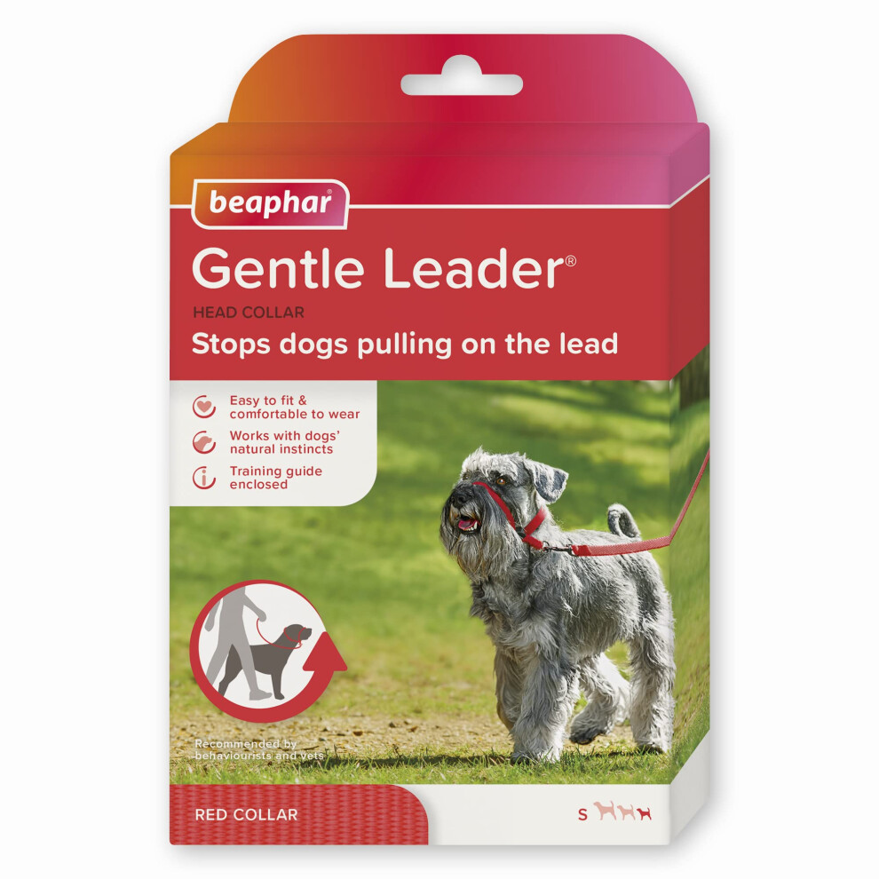 Beaphar  gentle Leader  Head collar for Small Dogs  Stops Pulling On The Lead  Training Aid with Immediate Effect  Endorsed by Behaviourists  Red x 1