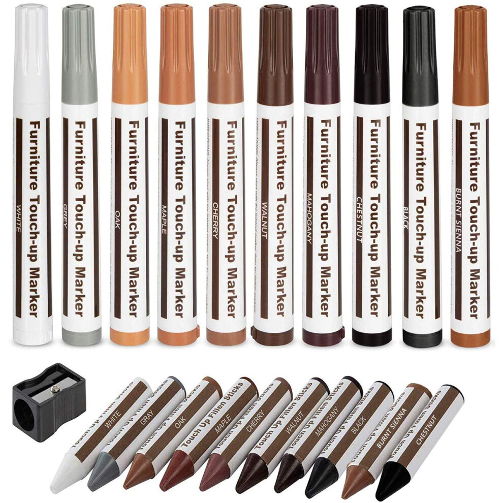 Furniture Repair Kit Wood Markers Wax Sticks For Stains Scratches Wood Floors Tables Desks Carpenters Bedposts Touch Ups And Cover Ups (21) 652880307641