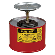 Justrite 10208 2 Quart 725 H 7 38 OD Premium coated Steel Plunger can with Brass and Ryton Pump Assembly