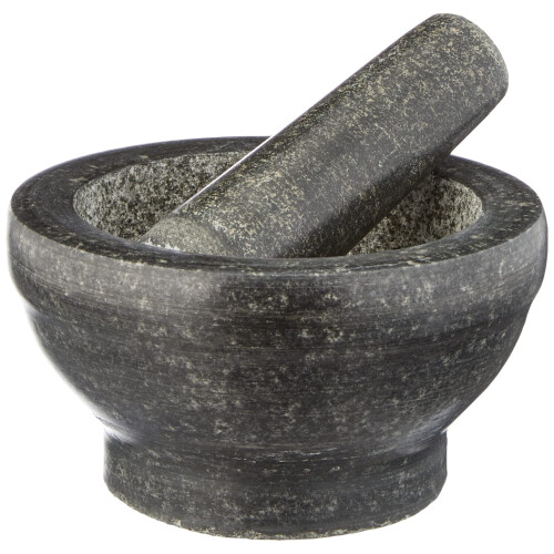 Mortaio in granito con pestello da 16 cm