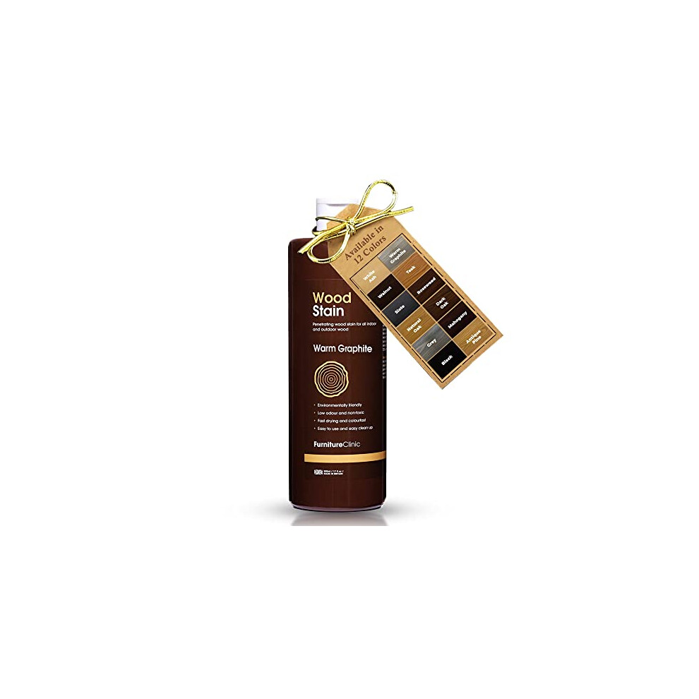 Furniture Clinic Wood Stain 85Oz 250Ml Multiple Finishes Fast Drying Indoor And Outdoor Furniture And More Water Based Low Odor Non-Toxic Pol 5060914413841