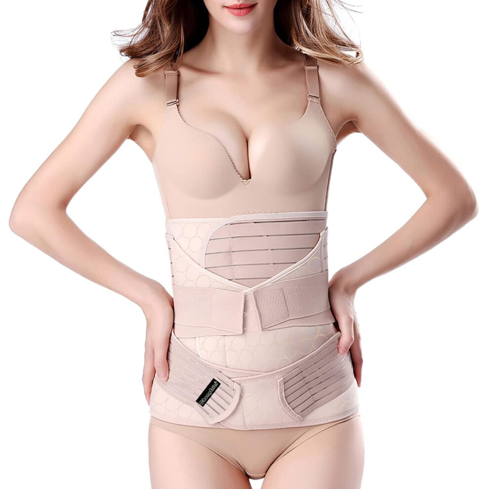 chongErfei 3 in 1 Postpartum Support - Recovery Bellywaistpelvis Belt Shapewear Slimming girdle  Beige  One Size For Posture correction-image-OPC-PFT67PX-NEW