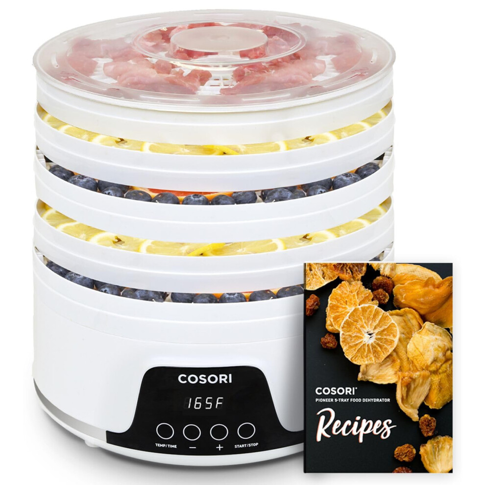 cOSORI Food Dehydrator Machine for Jerky  5 BPA-Free Trays Dryer with 48H Timer and 165AF Temperature control  for Fruit  Herbs  Meat  Veggies and Dog