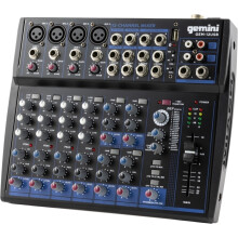 gemini Sound gEM-12USB - 12 channel Audio Mixer with BluetoothA USB Playback and Professional Sound Quality