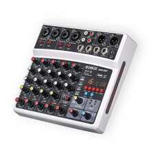 BOMgE 6 channel Audio Sound Mixer - Professional Digital DJ Mixing console for Live Streaming Karaoke and Stereo Recording - With Pc computer Record