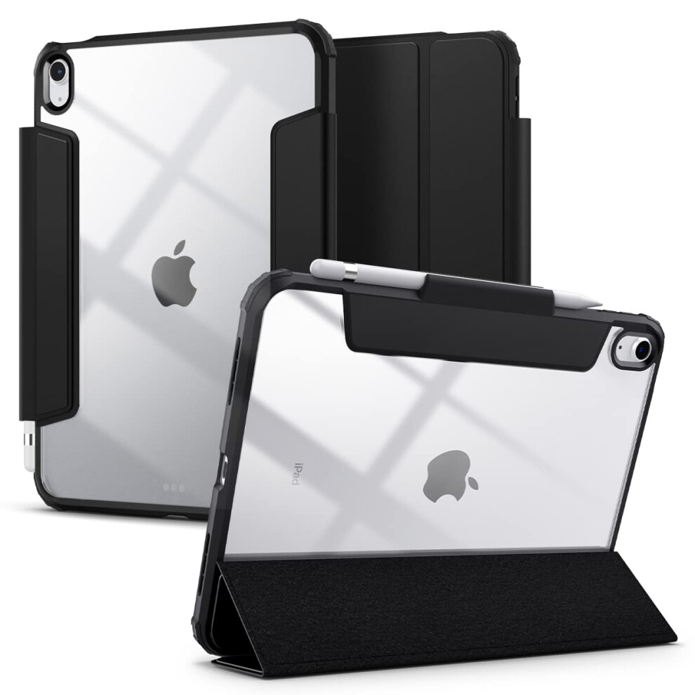 Spigen Ultra Hybrid Pro Designed for iPad 109 inch case iPad 10th generation case (2022) with clear Transparent Back and Pencil Holder - Black