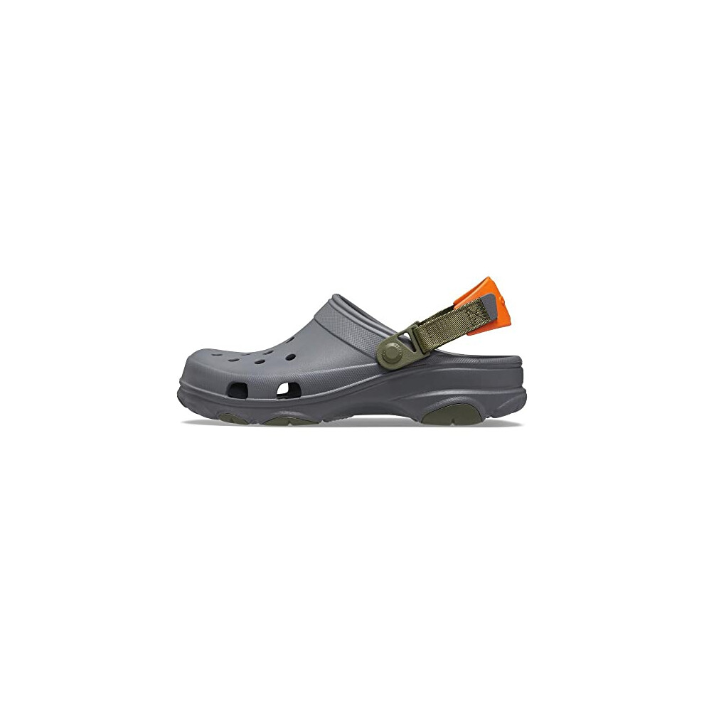 crocs classic All-Terrain Unisex clogs - Thermoplastic Upper and Footbed - Adjustable Turbo Heel Straps Slate greyMulti Mens 4  Womens 6 Medium