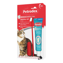 Petrodex Dental care Kit for cats cat Toothbrush and Toothpaste cleans Teeth and Fights Bad Breath Reduces Plaque Tartar Formation Malt Flavor 25