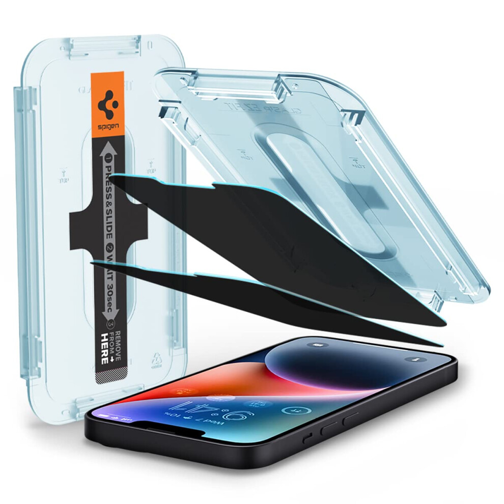 Spigen Tempered glass Screen Protector compatible with iPhone 14 PlusiPhone 13 Pro Max Privacy  2 Pack]