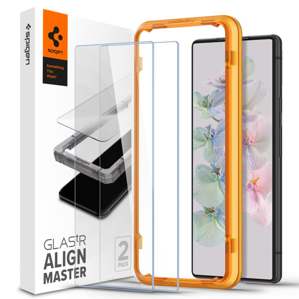 Spigen Tempered glass Screen Protector glasTR AlignMaster] designed for Pixel 7 case Friendly] - 2 Pack