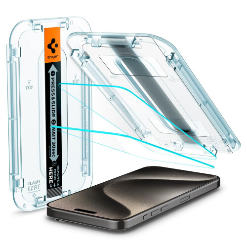 Spigen Spigen Tempered glass Screen Protector glasTR EZ FIT] designed for iPhone 15 Pro Max case Friendly] - 2 Pack