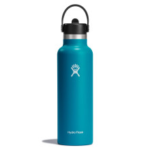 HYDRO FLASK - Water Bottle 621 ml (21 oz) with Flex Straw cap - Vacuum Insulated Stainless Steel Reusable Water Bottle - Leakproof Lid - Hot and cold
