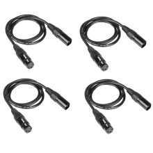 4PcS 1m long dmx 512 cable dmx 32t 3 Pin True Dmx cable male to female for dmx stage lights