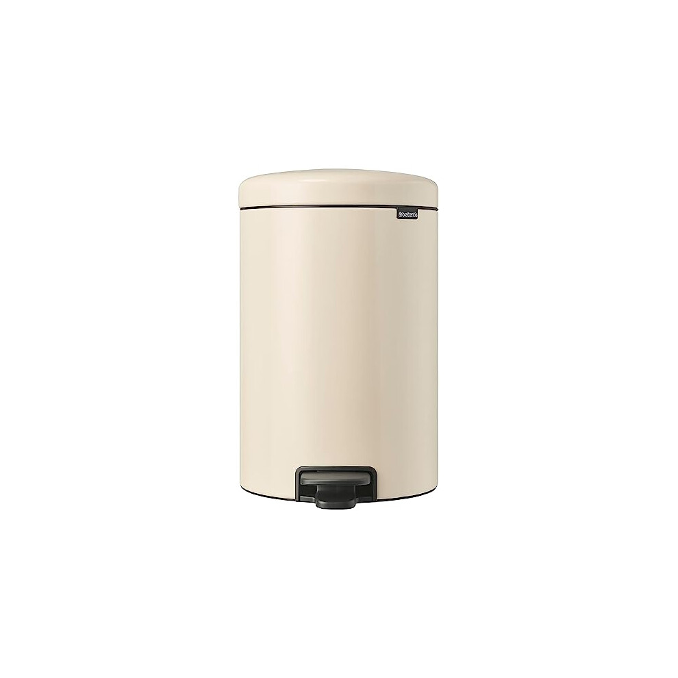 Brabantia New Icon Step Trash Can (53 Galsoft ) Soft Closing Kitchen Garbagerecycling Can With Removable Bucket Beige