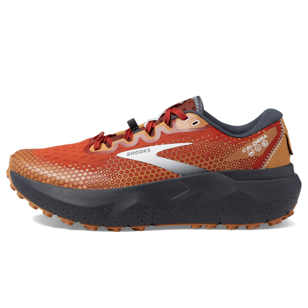 Brooks MenAs caldera 6 Trail Running Shoe - RooibosBiscuitPeacoat - 85 Medium