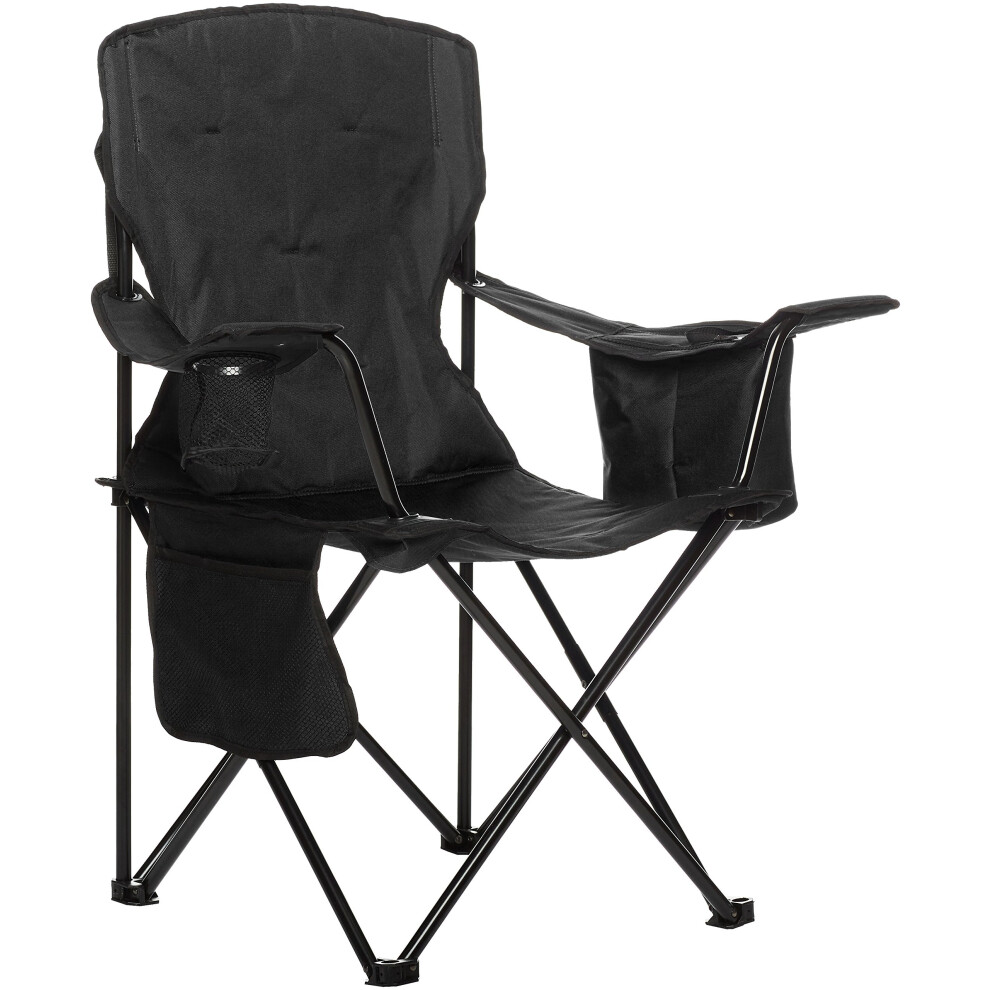 Amazon Basics Folding Padded Outdoor Camping Chair With Carrying Bag - 34 X 20 X 36 Inches Black