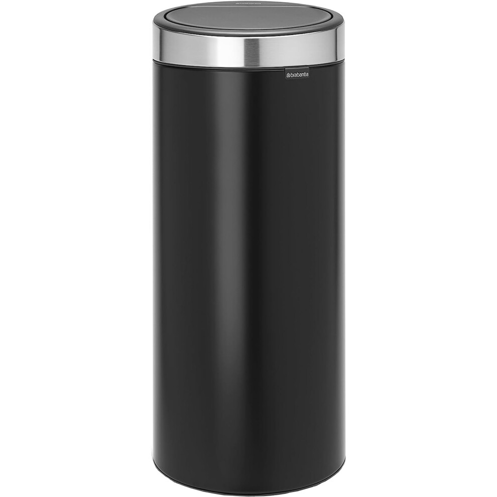 Brabantia 8 Gal Kitchen Touch Trash Can New (Matt Black/Matt Steel) Removable Lid  Soft-Touch Open  Garbage Can + Bags