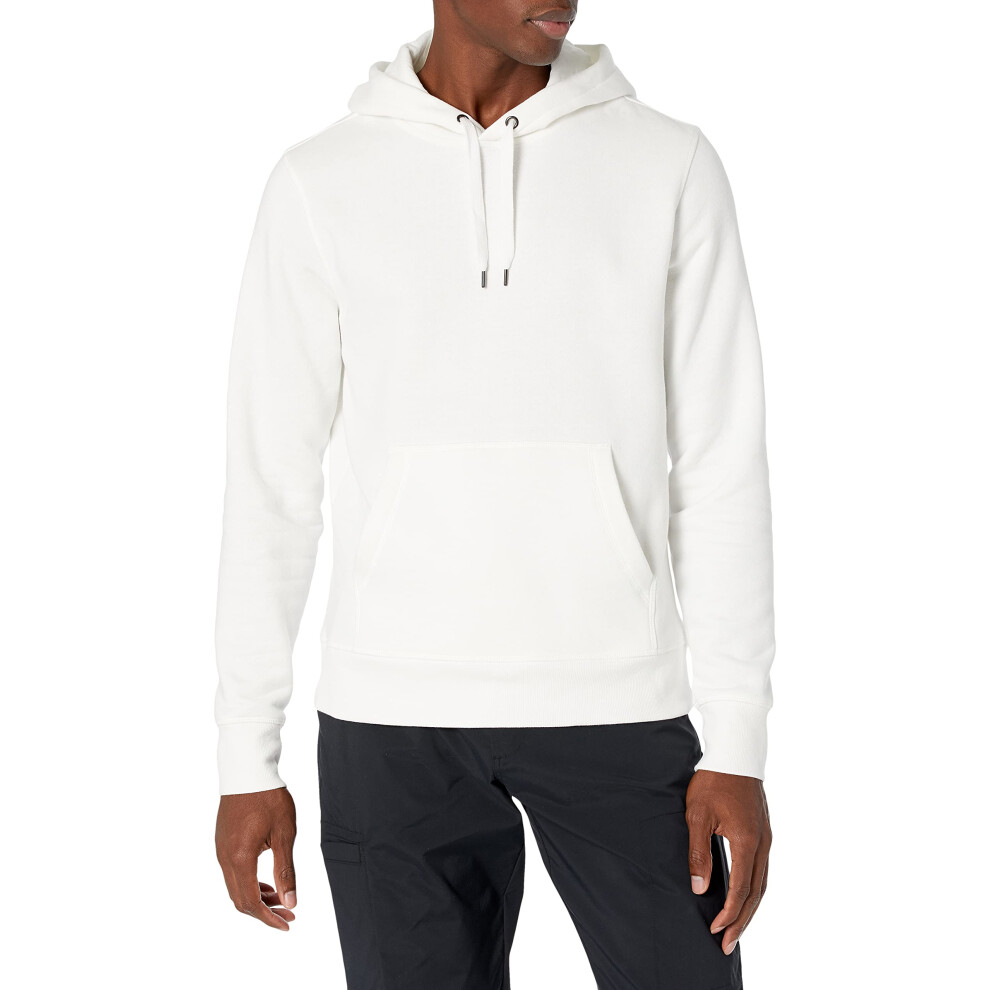 Amazon Essentials Men's Hooded Fleece Sweatshirt (Available in Big & Tall)  Off-white  Medium