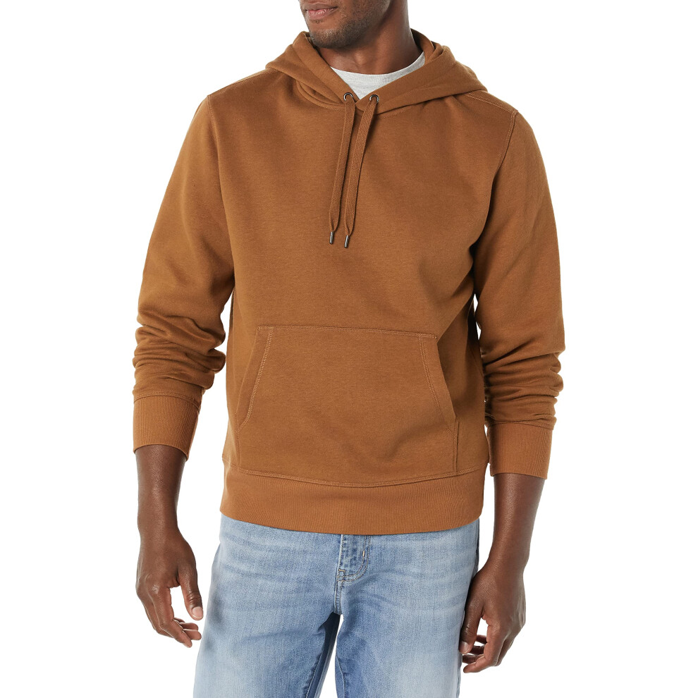 Amazon Essentials Men's Hooded Fleece Sweatshirt (Available in Big & Tall)  Toffee Brown  Small