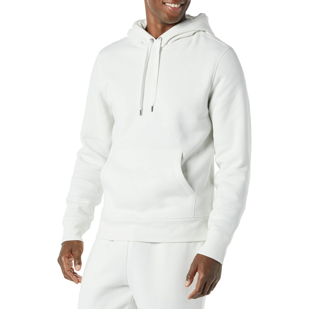 Amazon Essentials Men's Hooded Fleece Sweatshirt (Available in Big & Tall)  White  X-Small