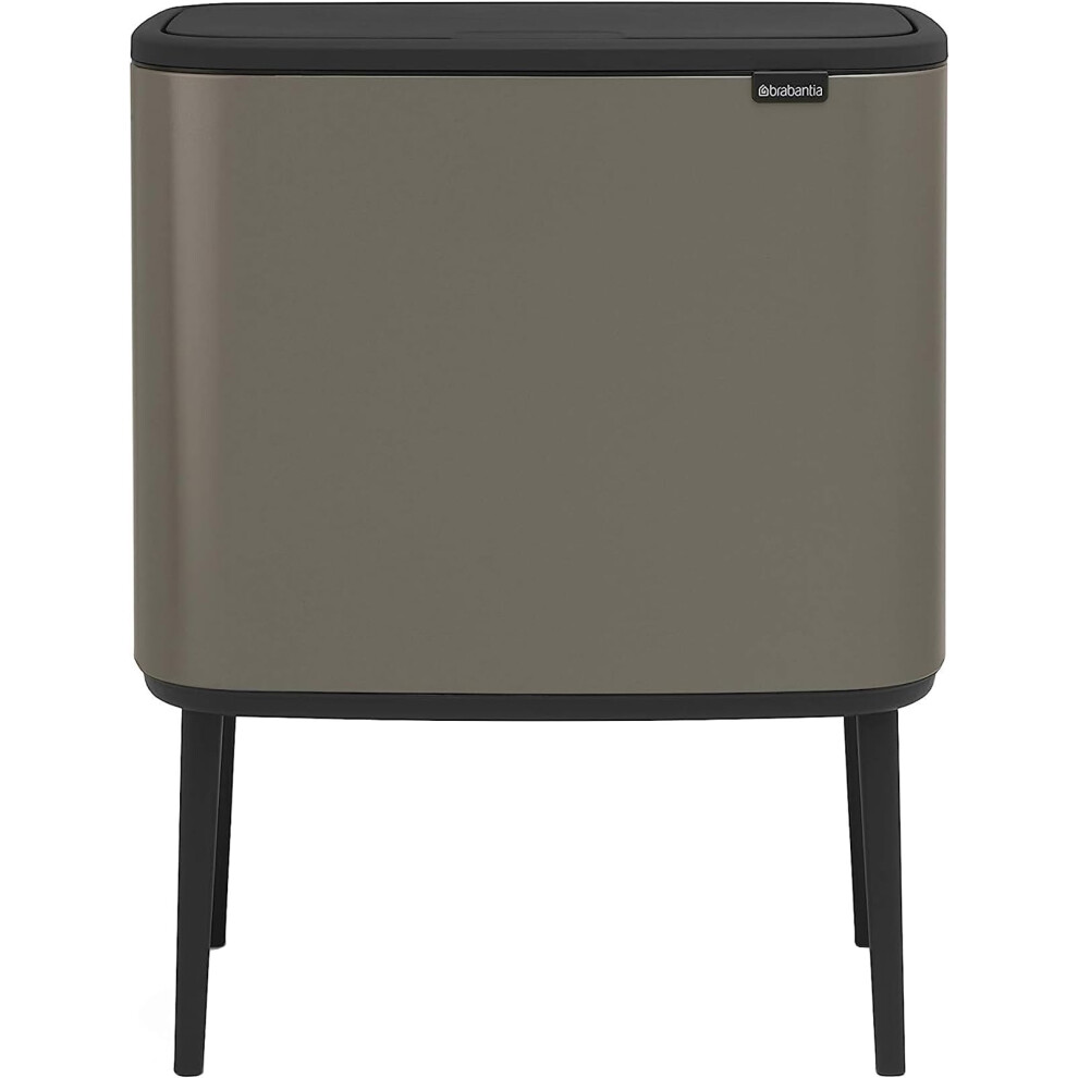 Brabantia Bo Trash Can - 3 + 6 Gal Inner Buckets (Passion Red) Waste/Recycling Garbage Can  Removable Compartments + Free Bags