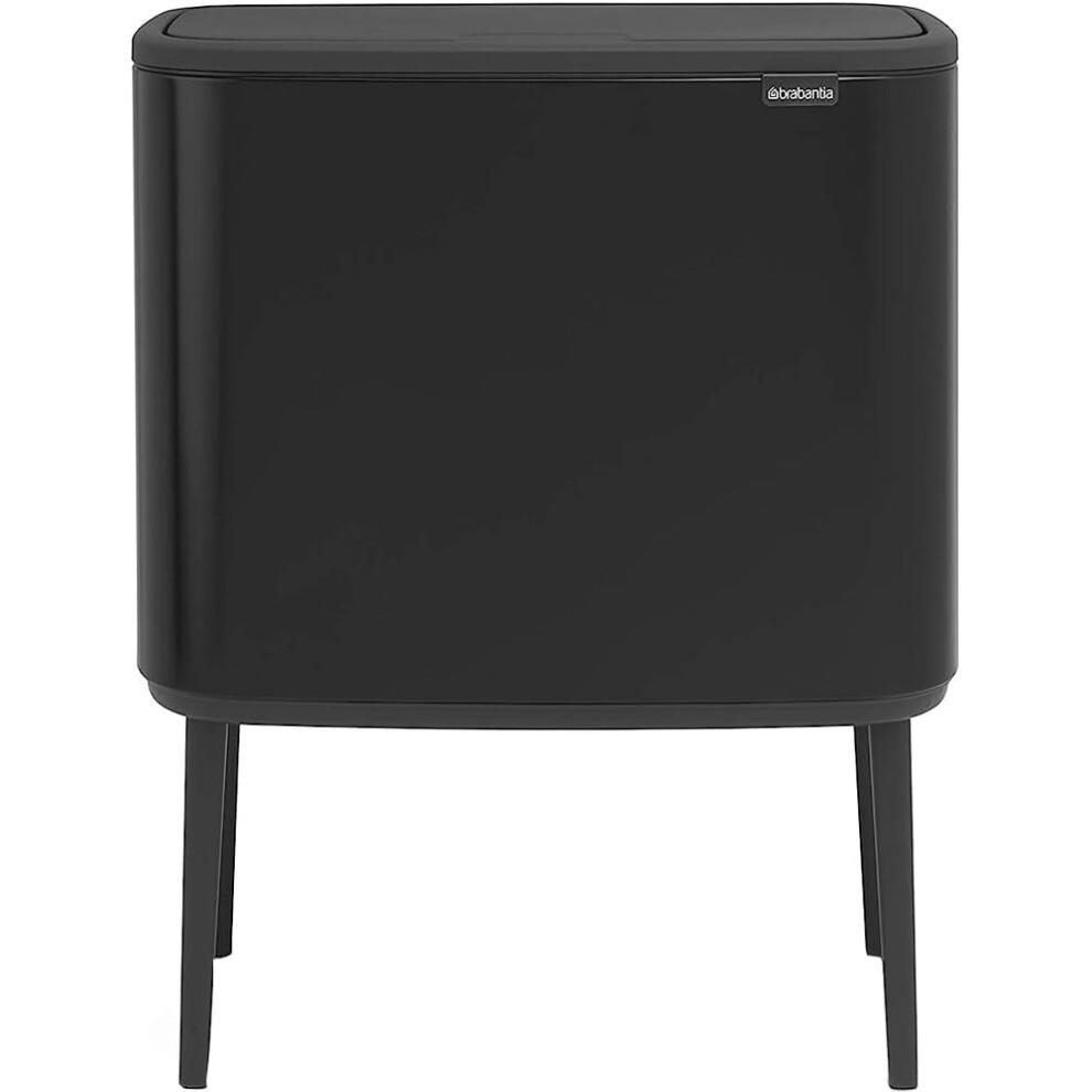 Brabantia Bo Trash Can - 1 X 9.5 Gal Inner Bucket (Matt ) Waste/Recycling Garbage Can Removable Compartment Black