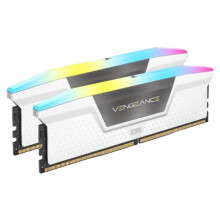 CORSAIR VENGEANCE RGB DDR5 RAM 32 GB (2 x 16 GB) 6000 MHz CL36 Intel XMP iCUE-kompatibler Computerspeicher – Weiß (CMH32GX5M2E6000C36W)