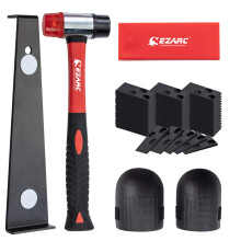 EZARC 64-Piece Laminate Wood Flooring Installation Kit with Reinforced Double-Faced Mallet Heavy Duty Pull Bar Tapping Block Foam Kneepads and 60 P