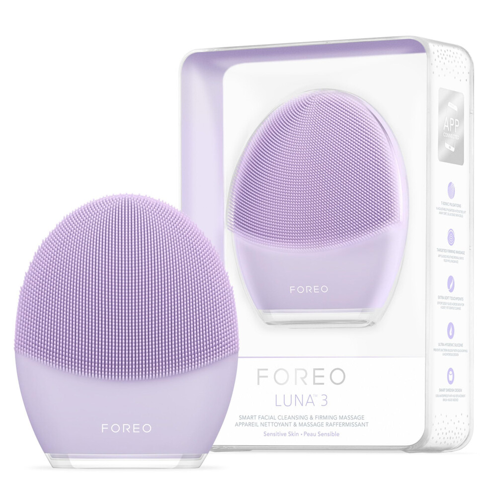 Foreo Luna 3 Facial Cleansing Brush Sensitive Skin Anti Aging Face Massager Enhances Absorption Of Facial Products For Clean & Healthy Face Care