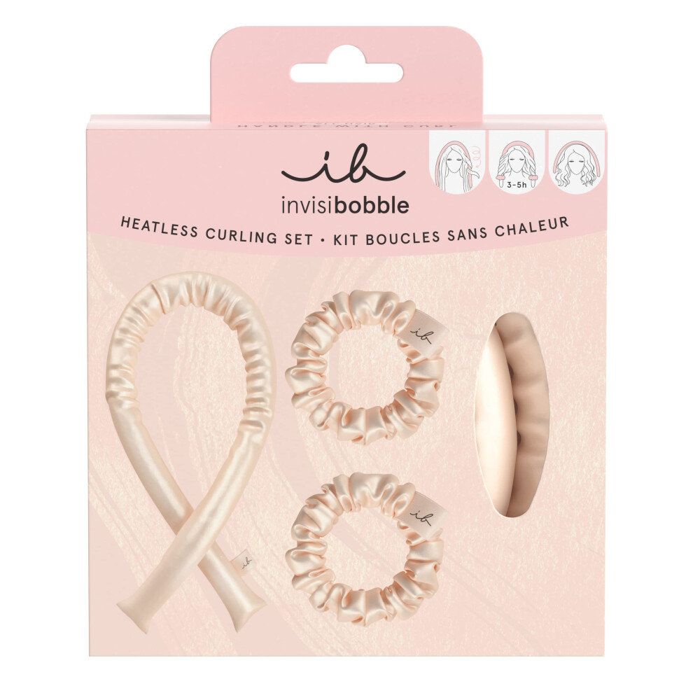 Invisibobble Handle With Curl Heatless Curling Set 3 Pc- For Heat-Free Bouncy Natural Waves- Ideal For Long Thick Hair Types- Heatless Hairstyling