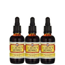 J.CROW'S Lugol's Solution of Iodine 2% 2 oz (3 Bottles) - Premium Iodine & Potassium Iodide Liquid, Gluten &, Alcohol-Free Natural Brine Extract, No E