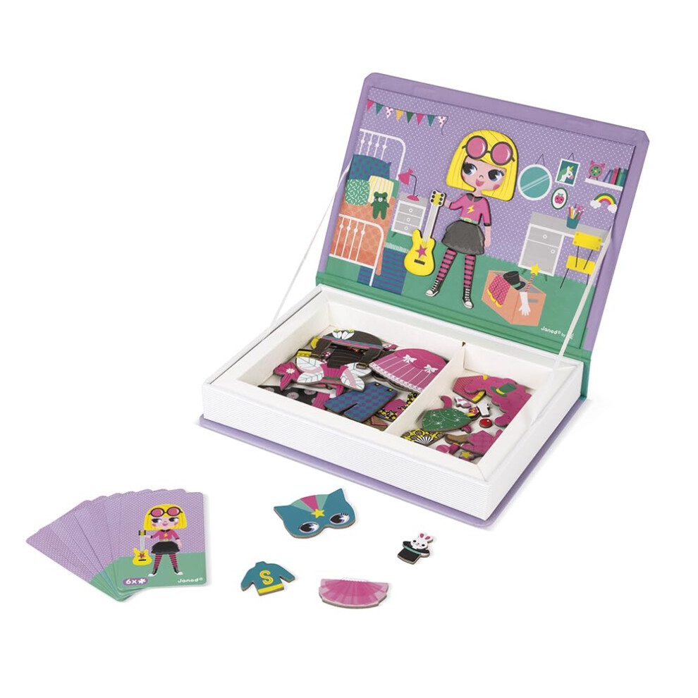 Janod MagnetiBook 55 pc Magnetic Girl 's Costumes Game - Ages 3+ - J02718