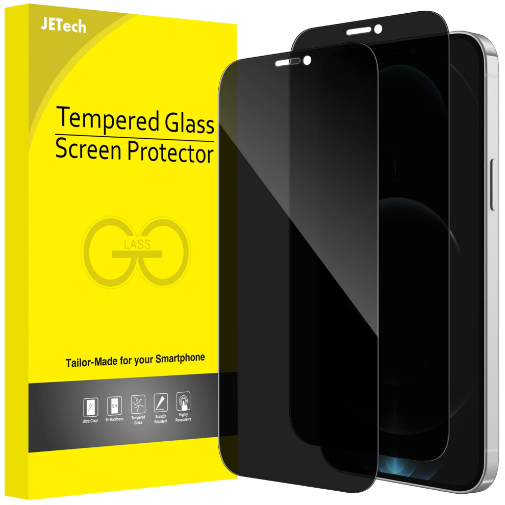 Jetech Privacy Full Coverage Screen Protector For Iphone 12 Pro Max 6.7-Inch Anti-Spy Tempered Glass Film Edge To Edge Protection Case-Friendly 2-P 6221323994157