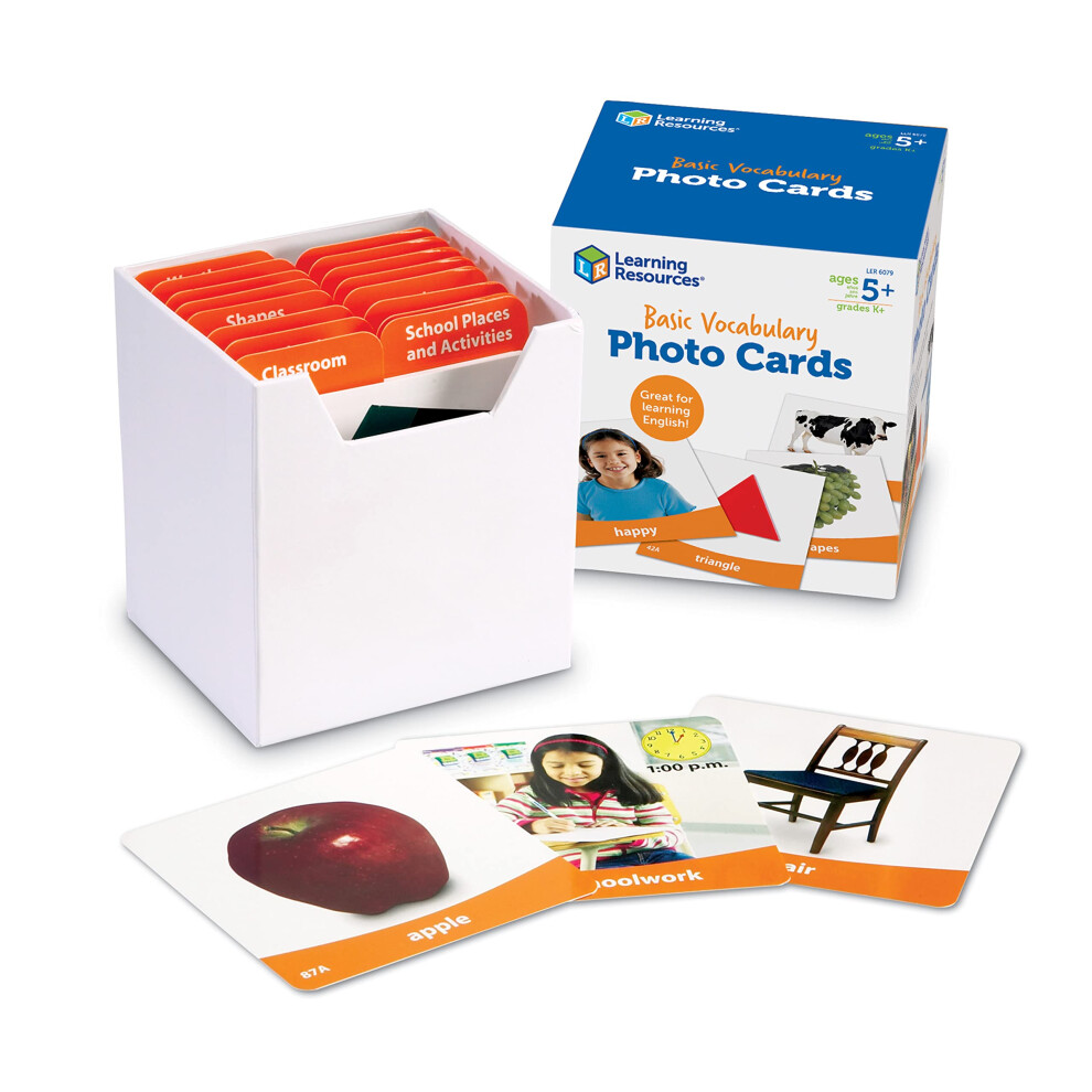 Learning Resources Basic Vocabulary Photo Cards  Vocabulary/Phonics Learning  Educational Games for Kids  156 Cards  Ages 5+