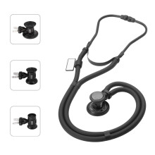 MDF Sprague Rappaport Dual Head Stethoscope with Adult Pediatric Infant Convertible chestpiece - All Black (MDF767-BO)