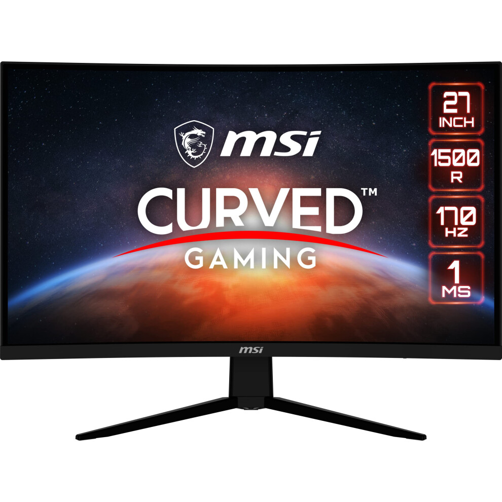 MSI G273CQ  27 "" Gaming Monitor  2560 x 1440 (QHD)  VA  170Hz  FreeSync Premium  HDR Ready  HDMI  Displayport  Tilt  Black