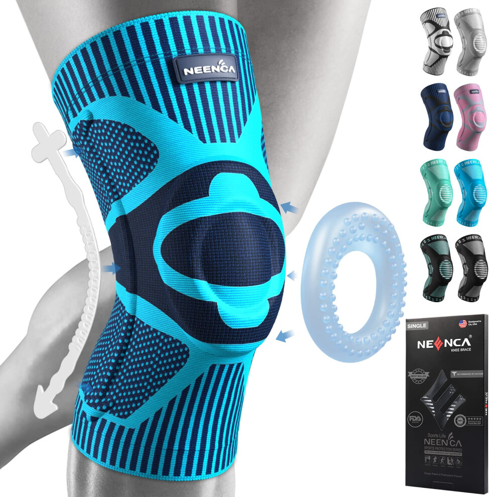 Neenca Knee Braces For Knee Pain Relief, Compression Knee Sleeves With Patella Gel Pad & Side Stabilizers, Knee Support For Weightlifting, Running, Wo