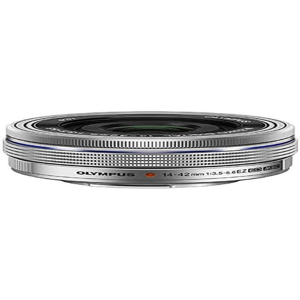 OM SYSTEM OLYMPUS 14-42mm f3.5-5.6 EZ Interchangeable Lens for Olympus/Panasonic Micro 4/3 Digital Camera (Silver) - International Version (No Warrant