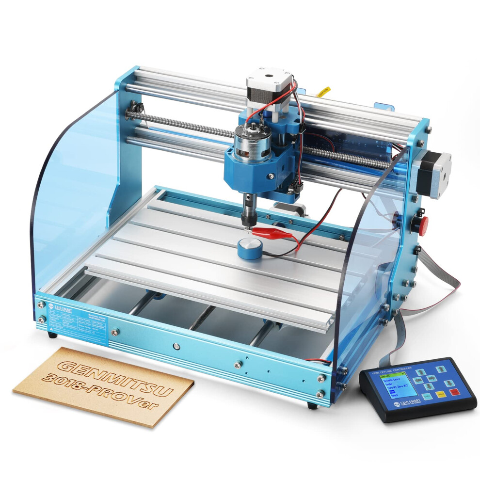 Sainsmart Genmitsu 3018-Prover Cnc Router Machine With Grbl Offline Control Limit Switches & Emergency-Stop Xyz Working Area 300 X 180 X 45Mm Cutti 816550022917