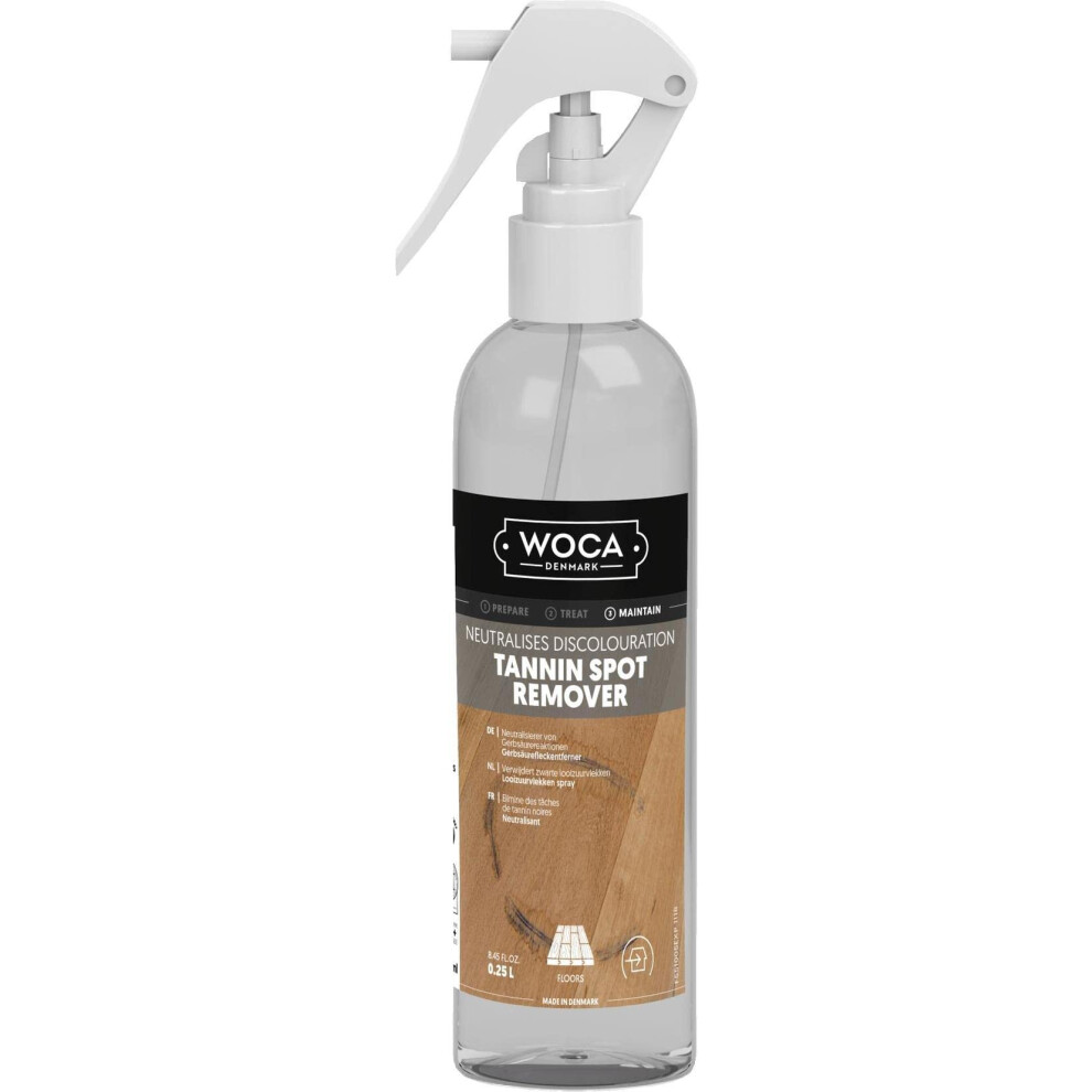 WOCA Denmark Tannin Spot Remover - Removes Black Stains and Rings On Wood Furniture  Wood Cabinets  Wood Floors and Millwork - 9oz
