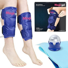 Shin Splint Relief: Hot & Cold Packs Cryoball & Stretch Bands for Shin Splints Hot & Cold Therapy for Leg Pain Relief by Magic Gel