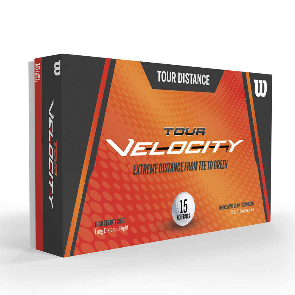 WILSON Sporting Goods Tour Velocity Distance 15-Ball Pack  White