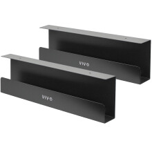 VIVO Under Desk 17 inch Cable Management Trays Power Strip Holders Cord Organizers Wire Tamers for Office and Home Black 2 Pack DESK-AC06-2C