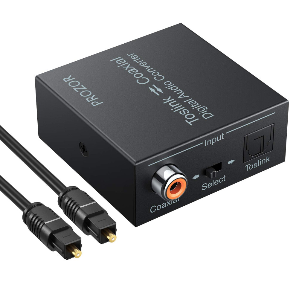 Prozor 192K Bi-Directional Coaxial Optical Converter Optical Spdif Toslink To Coaxial Or Coaxial To Optical Spdif Toslink Support Dts/Dolby-Ac3 Bi 610877465002
