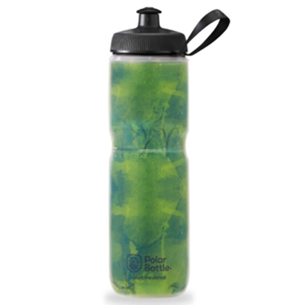 Polar Bottle Sport Insulated Water Bottle - BPA-Free  Sport & Bike Squeeze Bottle with Handle  1 Count (Fly Dye - Lemon Lime  20 oz)