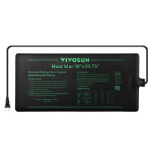 VIVOSUN Durable Waterproof Seedling Heat Mat Warm Hydroponic Heating Pad 10"" x 20.75"" MET Standard